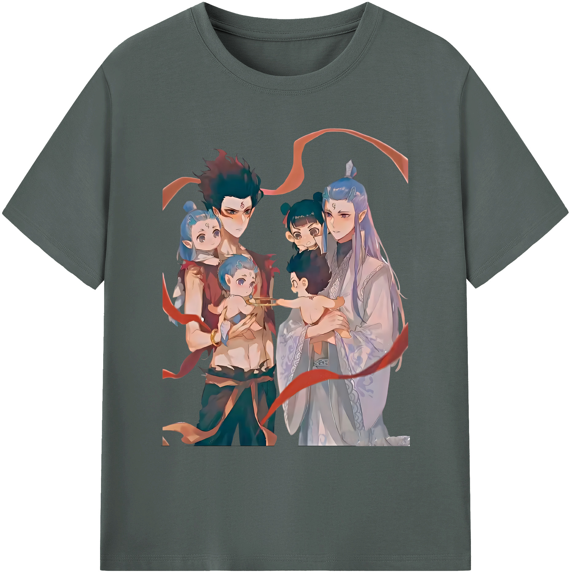 （画像用） Ne Zha 2 ナタ 魔童の大暴れ 綿100％ メンズ半袖Tシャツ｜肌触りやわらか＆通気性
